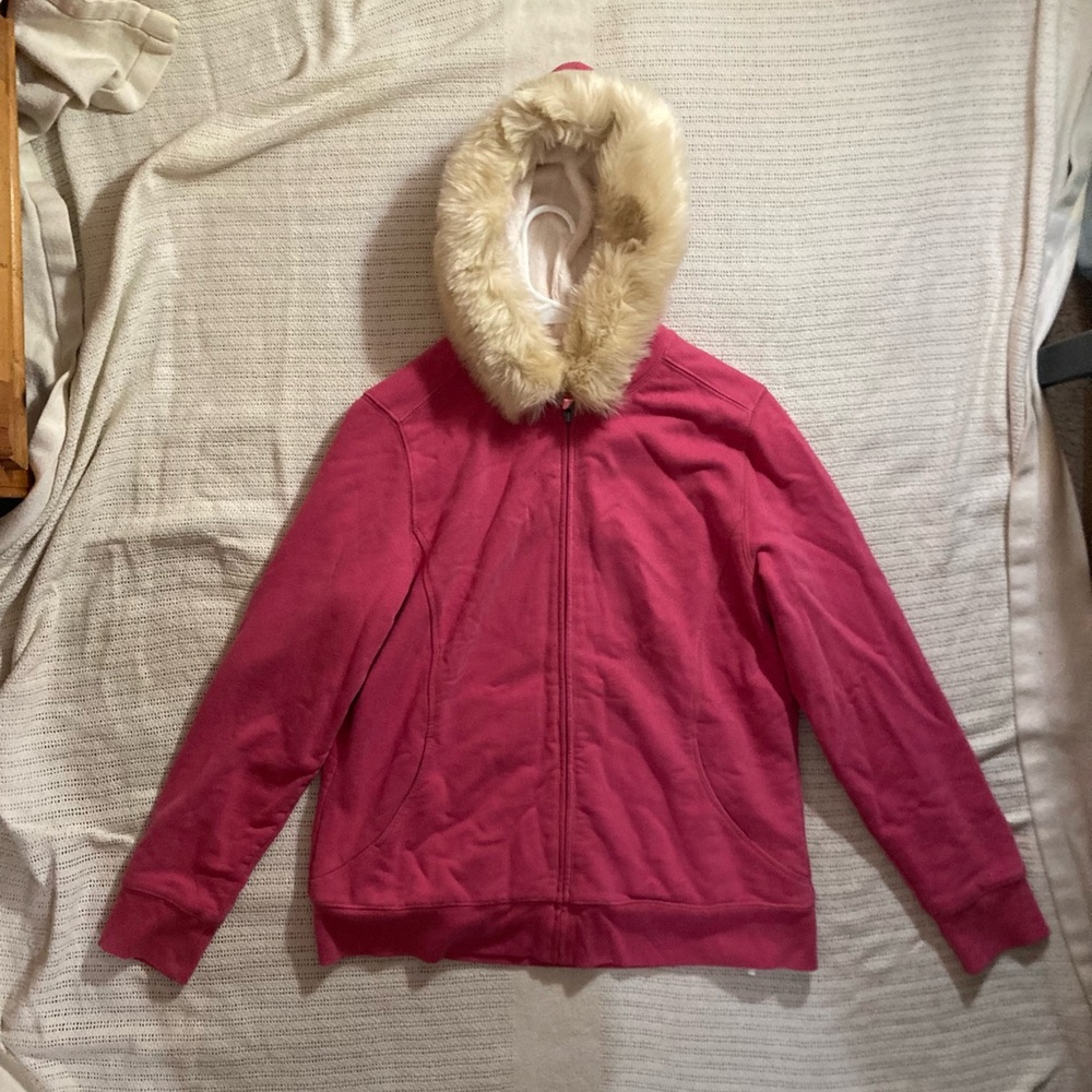 Pink L.L. Bean Sherpa Lined Hoodie